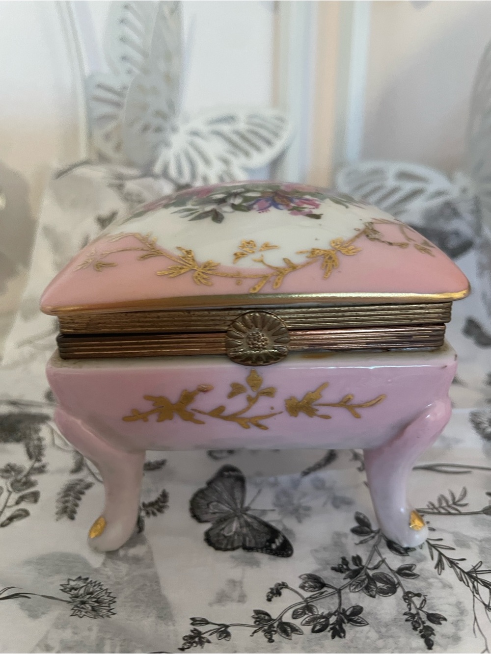 🫖🌸 Vintage Norleans Japan Floral Porcelain Trinket Box - Picture 8 of 10